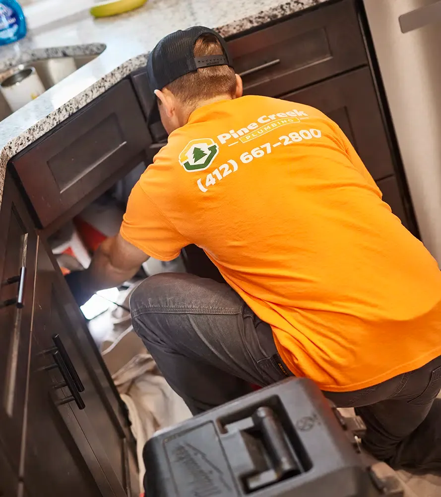 Pine Creek plumber working on kitchen sink